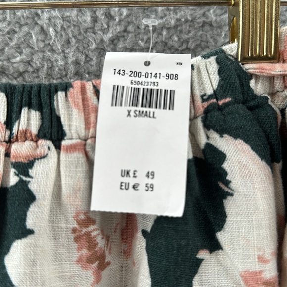 NEW Abercrombie & Fitch Green Floral Print Linen Blend Skirt XS - Picture 5 of 13